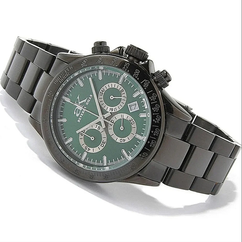 Adee Kaye Men's Sports Black Chronograph Watch